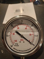 Vacuum Gauge Liquid Filled 0-30inhg  1/4" Npt Bottom Mount 3 1/2" Dial