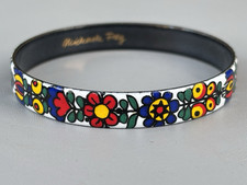 Michaela Frey signierter floraler Emaille Arm...