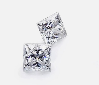 Pair Loose CVD Diamond 0.30 Ct Lab Grown Square IF Clarity 3 x 3 mm Certified