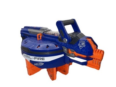 NERF N-Strike Elite Hail-Fire Blaster  With 8- 6 Shot Magazine Clips 2011. Read
