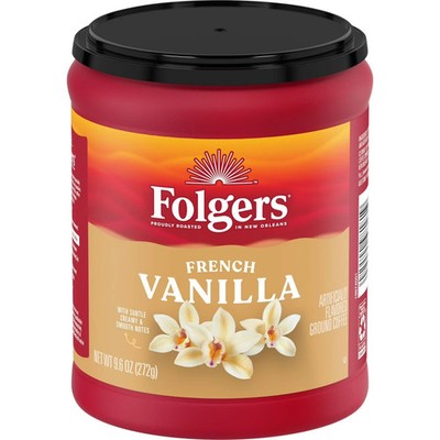 Folgers French Vanilla Artificially Flavored Ground Coffee, Medium Roast, 9.6 oz