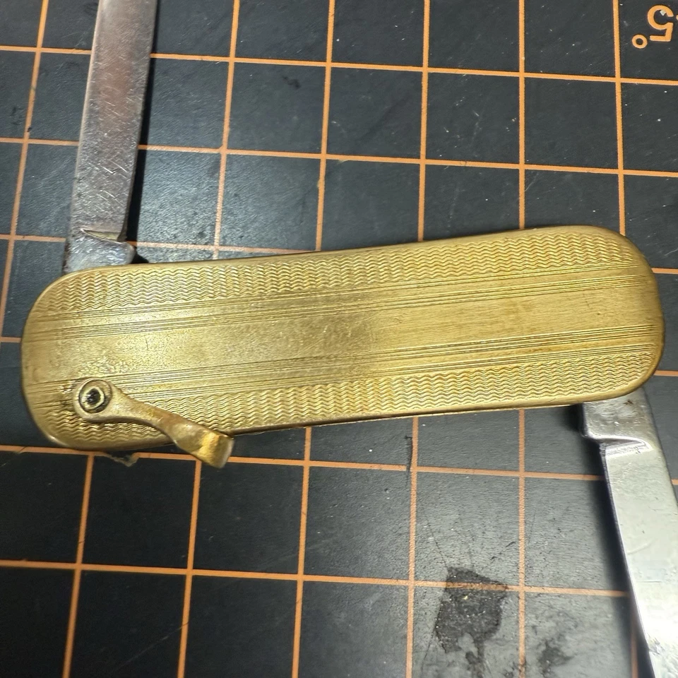 Vintage Colonial Prov. Navaja de Bolsillo Ejecutiva R.I. USA Llena de Oro, 2 Hojas Foto 4 de 4