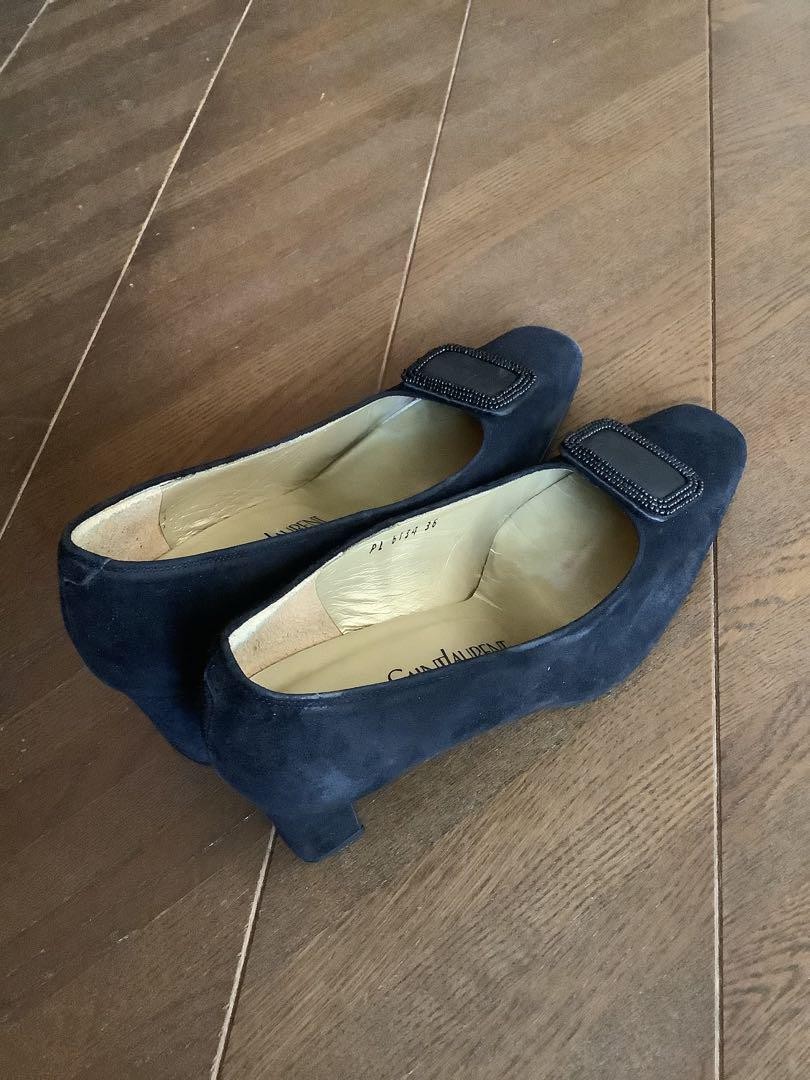 Autentiche decolte Yves Saint Laurent scamosciate colore nero tinta unita taglia 36 donna