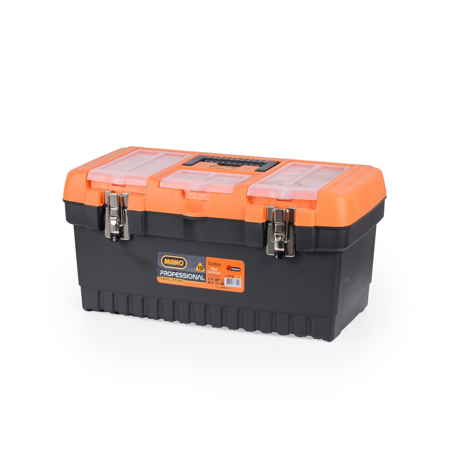 Caisse à outils MT19 coffret de rangement en plastique polypropylène 48 cm avec attache métal