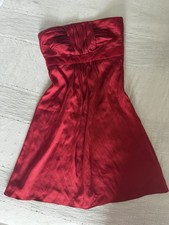 100% Silk Strapless Mini Red Dress Banana Republic Size 4P