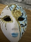 Venetian-style mask Mardi Gras 1980s Style Ceramic Art Deco Hand Painted