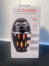 TikiTunes Wireless Bluetooth Speaker w/ LED Flame Light | NEW | IP65 Outdoor | 