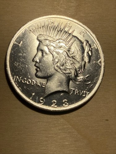 1923 Philadelphia Silver Peace Dollar Almost Uncirculated Check Pictures As-Is