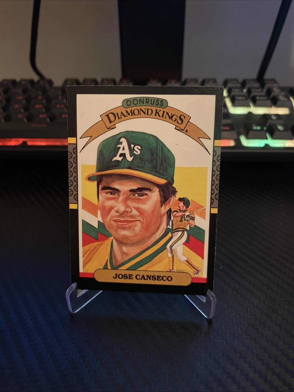 Jose Canseco 1987 Donruss Diamond Kings card 6 Oakland Athletics