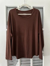 NWT Time and Tru Women’s XXL (20) Brown Hacci Long Sleeve Soft Knit Tee