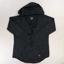 Old Navy Black Striped Lightweight Hoodie Women's Medium Athleisure