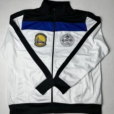 UNK Apparel Golden State Warriors Men's XXL Full Zip Jacket Pockets NBA White
