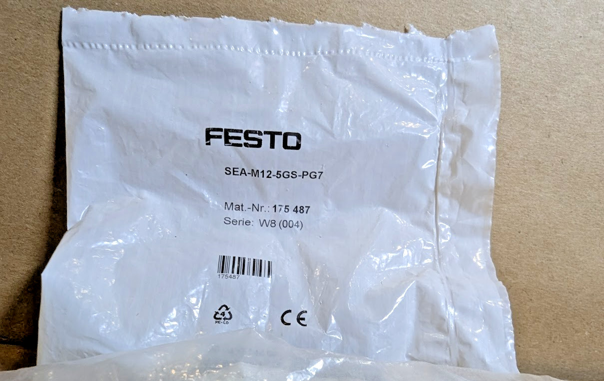 Festo SEA-M12-5GS-PG7 Plug Connector, Type A, PN 175487 (New in Bag)