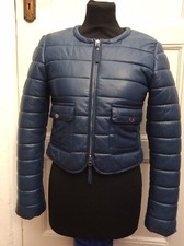Muubaa Women’s Blue Leather Padded Short Jacker Size 10