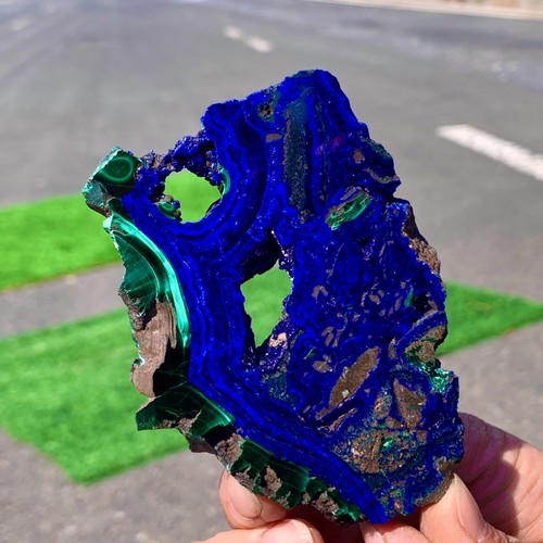 137G Top! BESTE NATÜRLICHE Azurit/Malachit Scheibe Kristall Mineralien Proben - Bild 23 von 24