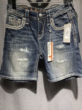 Rock Revival Kaylee Easy Short Distressed Women's Denim Shorts Size 24 NWTs