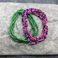 2 PC Handcrafted Waist Beads Jewelry African Bohemia Bracelets Anklet New 4815