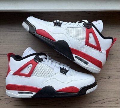 Nike Air Jordan 4 Retro White/Black/Red Cement - DH6927-161 - Men s Size 11.5