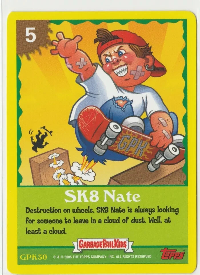 Sk8 Nate Garbage Pail Kids GPK 2005 ANS4 Series 4 Game Cards