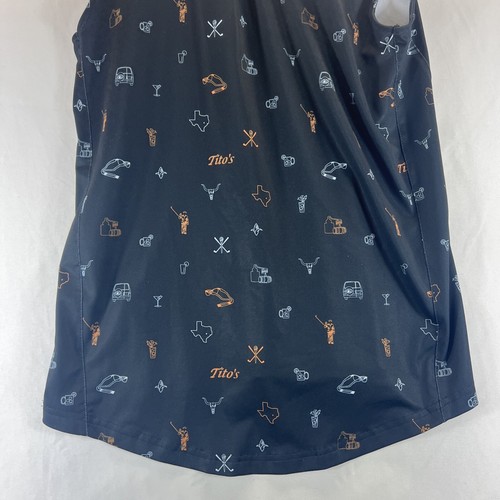 William Murray Black Tito's Logo Sleeveless Collared Golf Polo Womens Size Small - Picture 13 of 14