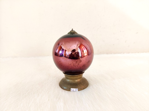 Vintage Look Rond 5.1cm Vert Couleur Verre Kugel / Noël Ornement 12990