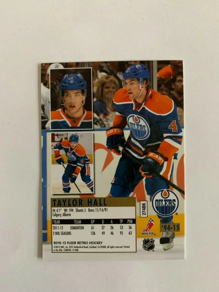 2012-13 Fleer Retro 1994-95 Ultra #9415 Taylor Hall - Edmonton Oilers - Image 2 of 2