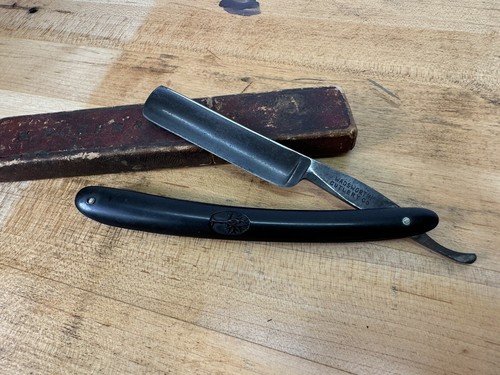 Vintage H. Boker gerader Rasierer mit Box - Wadsworth Besteck Co. - Made in Germany