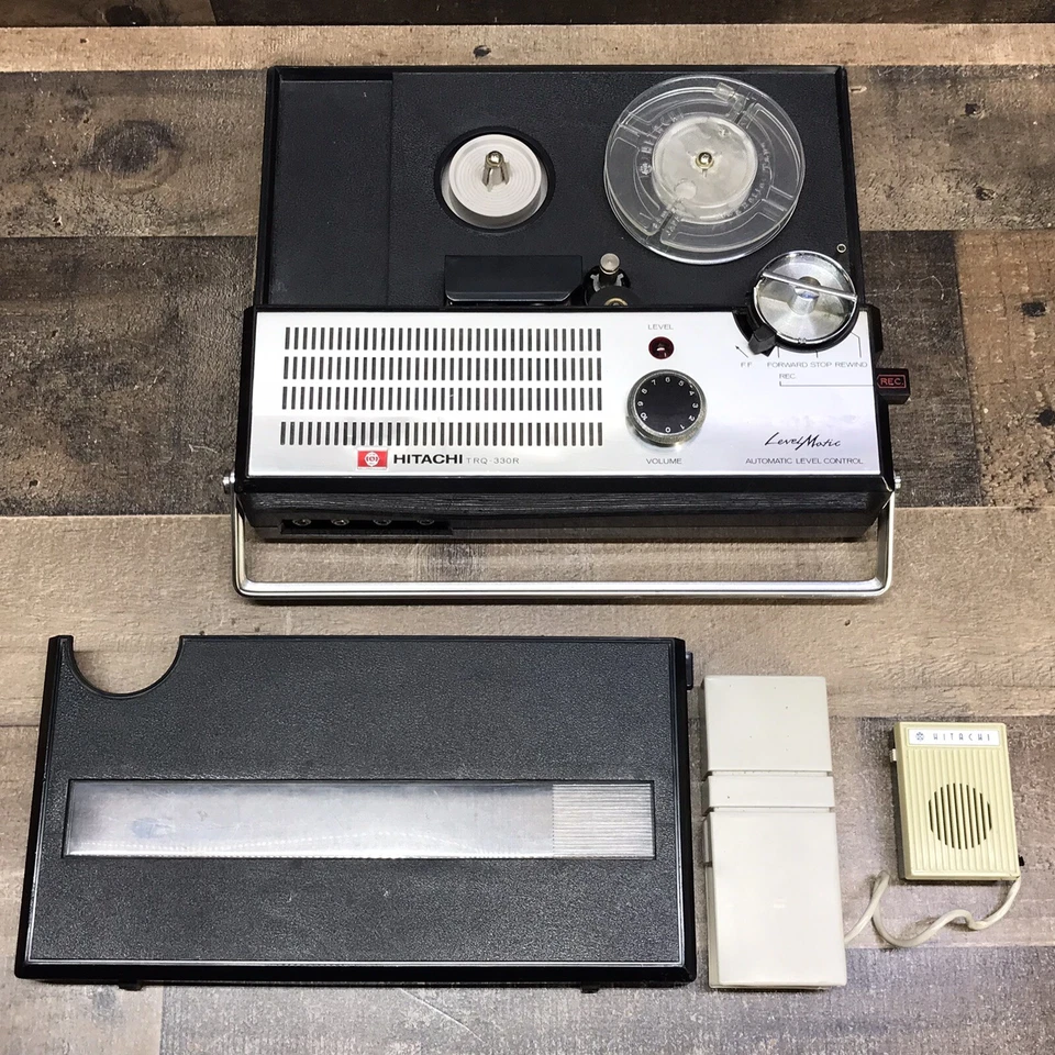 Vintage Hitachi TRQ-330R Gravador Carretel a Carretel Reprodutor de Fita Portátil *COMO ESTÁ* - Imagem 4 de 4