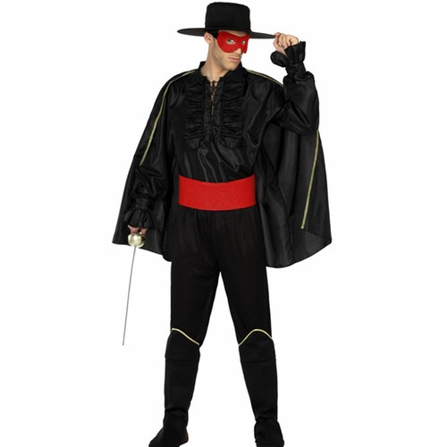 COSTUME CARNEVALE ZORRO VESTITO MOSCHETTIERE UOMO MASCHERATO TAGLIA M-L  ATOSA | eBay