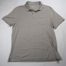 Vineyard Vines Mens polo Large Edgartown Gray Short Sleeve Tennis Top Preppy