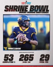 2025 EAST & WEST SHRINE BOWL WEST VIRINIA GARRETT GREENE TAMPA BAY BUCCANEERS RC