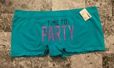 NWT B INTIMATES L TEAL PURPLE TIME TO PARTY STRETCH SEAMLESS BOYSHORT PANTIES