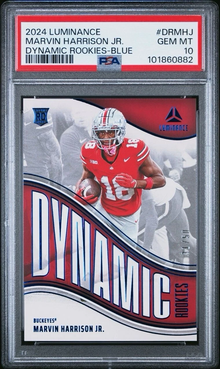 Marvin Harrison Jr. Panini Luminance Dynamic Rookies #DRMHJ Blue