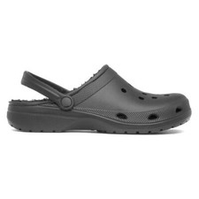 Mens Slippers Black Adults Mule Warm Lined Clogs Gripped EVA SIZE