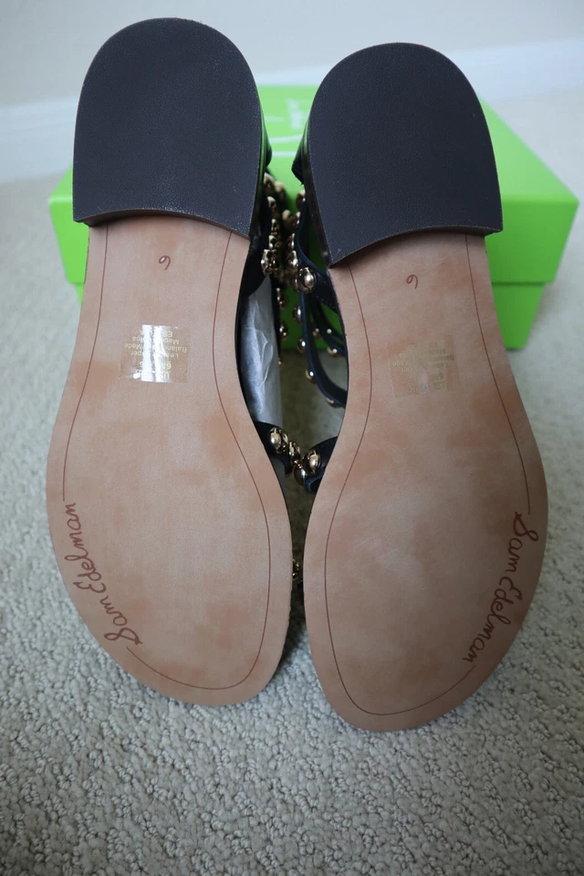 NIB  SAM EDELMAN   Estella Studded Gladiator Sandal BLACK  SIZE  6 M - Image 4 of 4