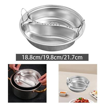 Edelstahl Dampfgarer Korb Geteilt Essen Pfanne für Küche Eier Desserts