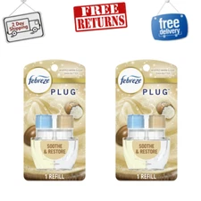 Febreze Plug In Air Freshener, Scented Oil Refill, Soothe & Restore, 2 Refill