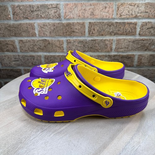 Crocs NBA Los Angeles Lakers Classic Clogs Purple Basketball Lebron M 12 W 14 - Picture 6 of 16