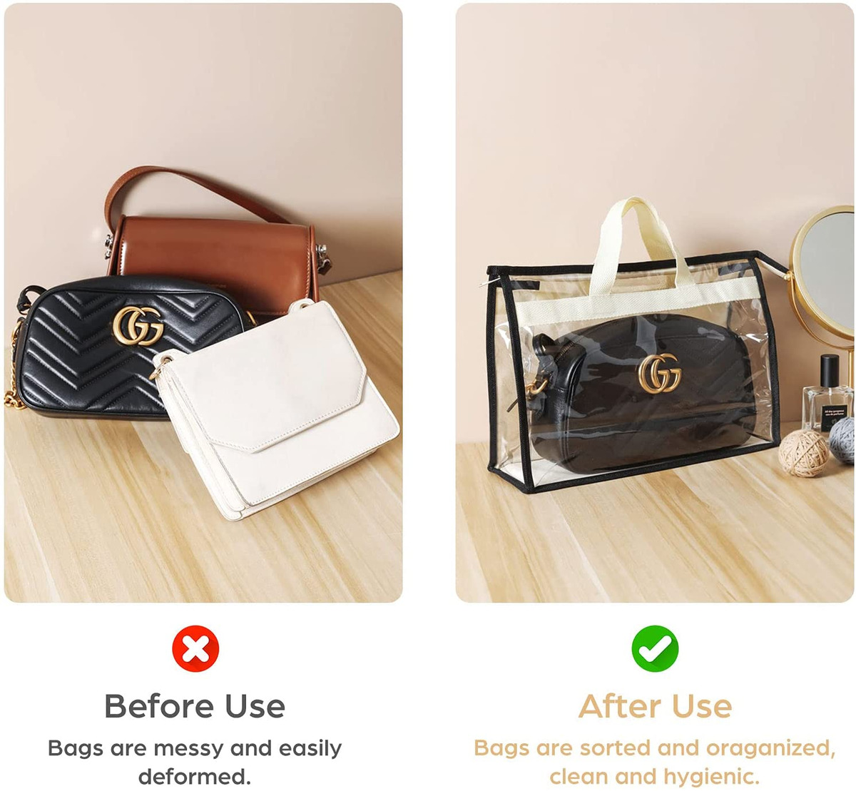 Amazon.com: Magibag Purse Shelf Organizer Adjustable Plastic Handbag Shelf  Dividers for Tote Shopping Grocery Gift Bag Lunch Bags (2Pack-8 Dividers) :  Everything Else
