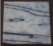 4"x 4" BLACK STREAMERS ON WHITE BULLSEYE 3mm THICK GLASS 90 COE