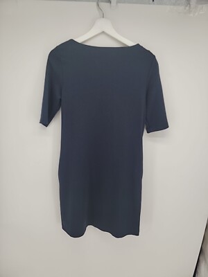 adrienne vittadini blue dress Womens Adrienne Vittadini Navy Blue Dress With Pockets Plain Size 2 Half  Sleeve