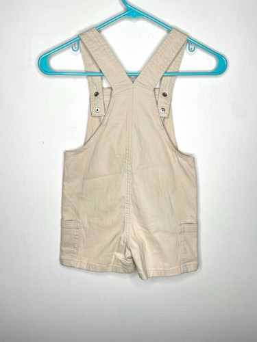 Garanimals Butterfly Khaki Overalls Girls Size 5 Beige Shortall Chino - Picture 2 of 4