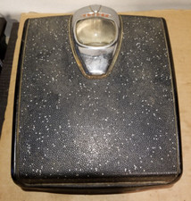 Vintage Mid Century Atomic Detecto Bathroom Floor Scale Black/speckled works
