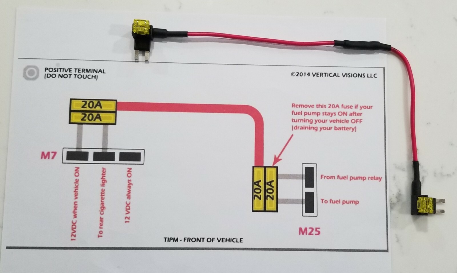 TIPM Fuel Pump Relay Bypass Cable 20072016 Caravan/Dodge/Ram/Chrysler