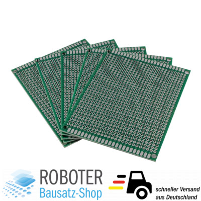 5x Doppelseitige Lochrasterplatine 9 x 7 cm Prototyping Perf Board Arduino