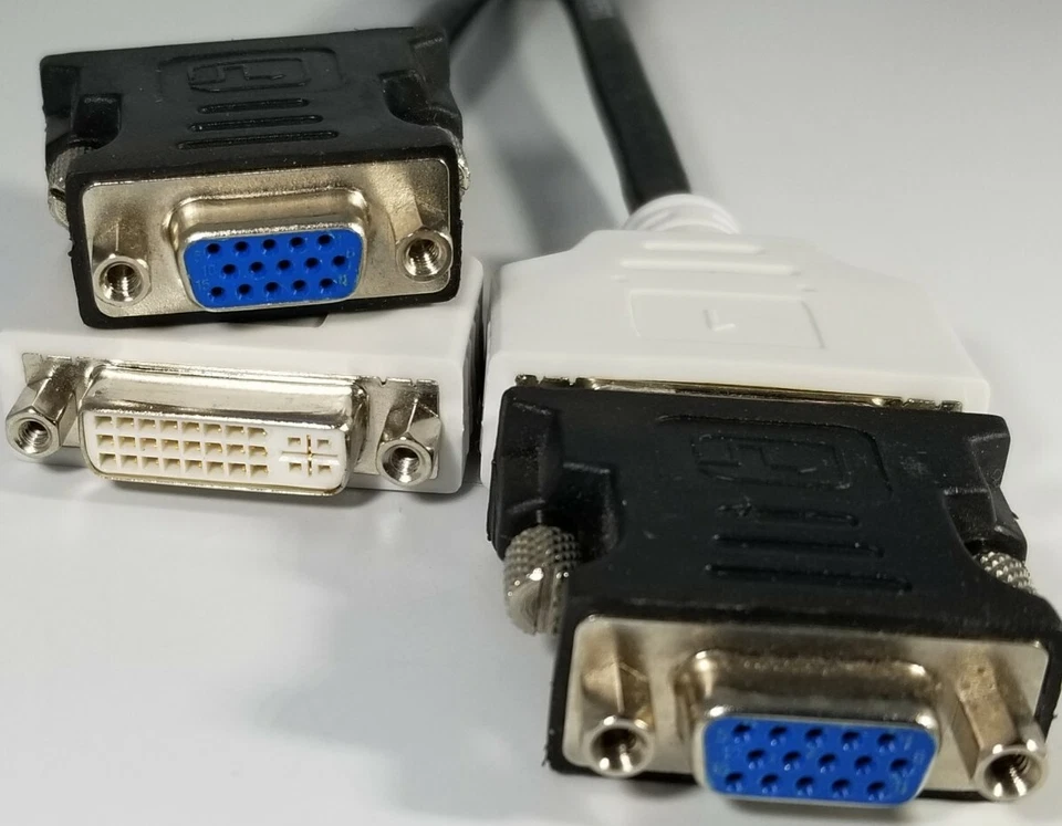 Dell HP DMS-59 Dual DVI-I Female X2 VGA Adapters Splitter Video Cable AMD Nvidia - Image 4 of 4