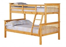 Porto Triple Bunk Bed Small Double Bottom 4ft & Top 3ft Single Pine Or White