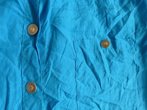 Pura Seta Klassische vintage Bluse Hemd aus reiner Seide blau L 40 - Bild 4 von 5