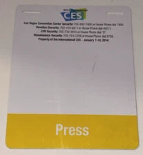 CES Qualcomm Ticket Stub Convention Press Pass Las Vegas 2014 Event