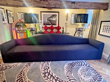 Ex Display George Smith Anoushka Sofa in black fabric rrp £16500. 353cm wide A